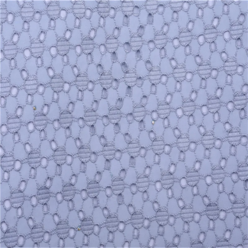 Африканское кружево Kalume из 100% хлопка серое высококачественное французская