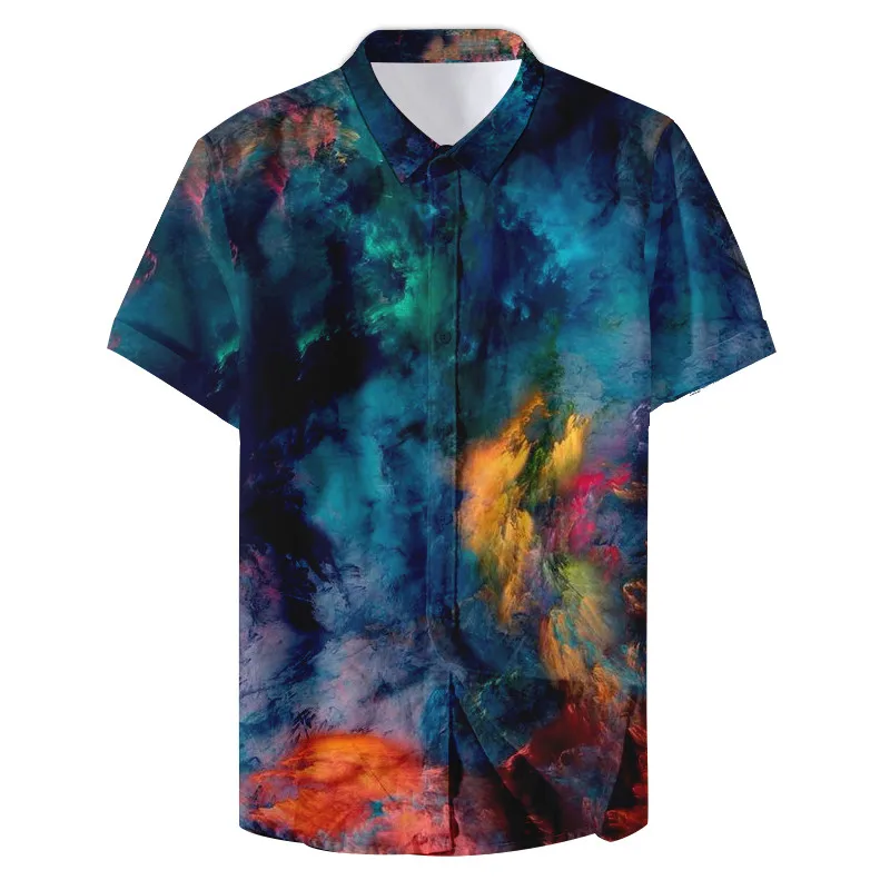 

Самый модный Гавайский воротник Гавайский граффити принт мужская повседневная рубашка