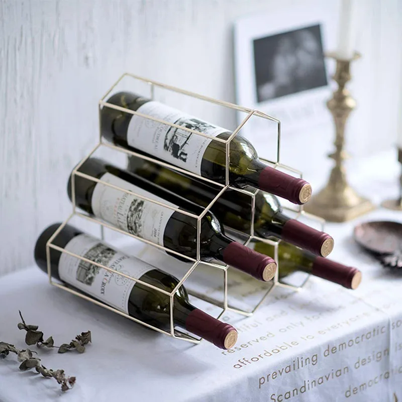 Золотая сотовая Винная стойка UNTIOR декоративная Скандинавская креативная из