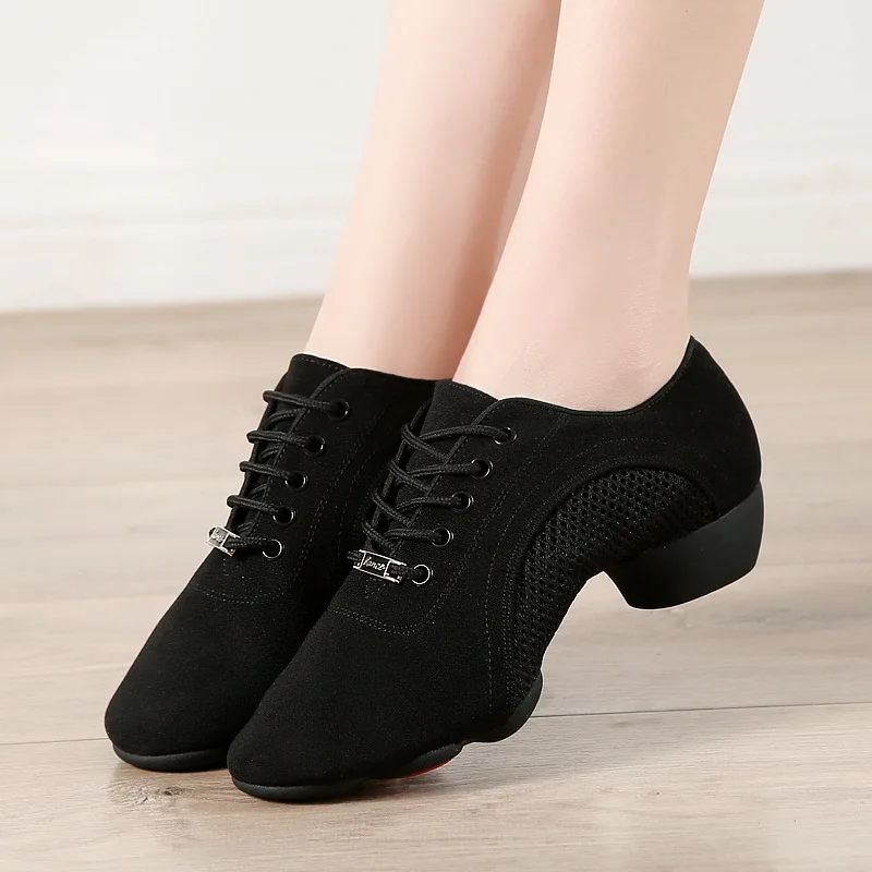 3 секции резиновая подошва сетка и ткань верхняя одежда джаз танцевальные