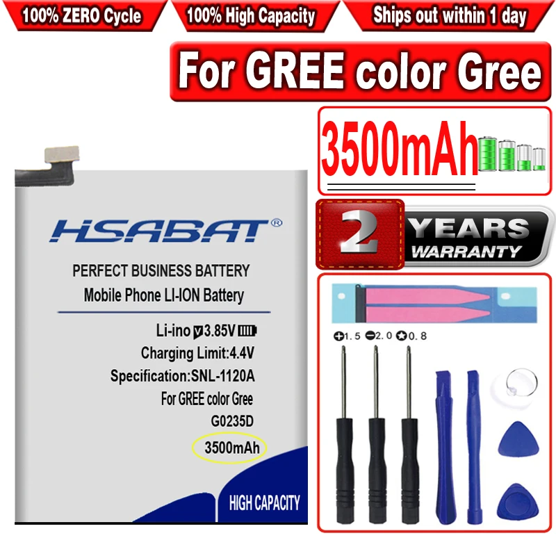 HSABAT 3500 мАч G0235D G0245D Аккумулятор для GREE color Gree три поколения мобильный