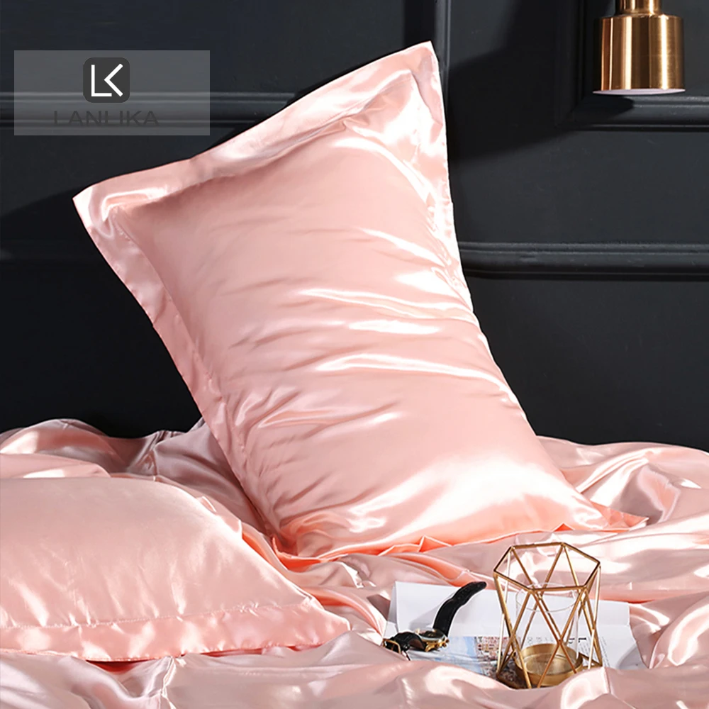 Lanlika женский роскошный сатиновый Шелковый чехол для подушки с розовым нефритом