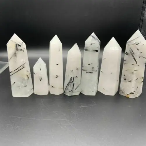 

Beautiful and vivid black tourmaline pillar, natural crystal 80-90mm