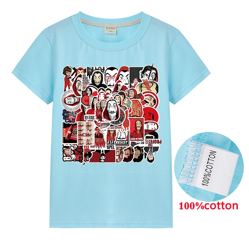 

2020 Children T Shirts La Casa De Papel Kids Clothes Boys Girls Tee Shirt Fille Clothing Money Heist TV Cartoon Camisetas