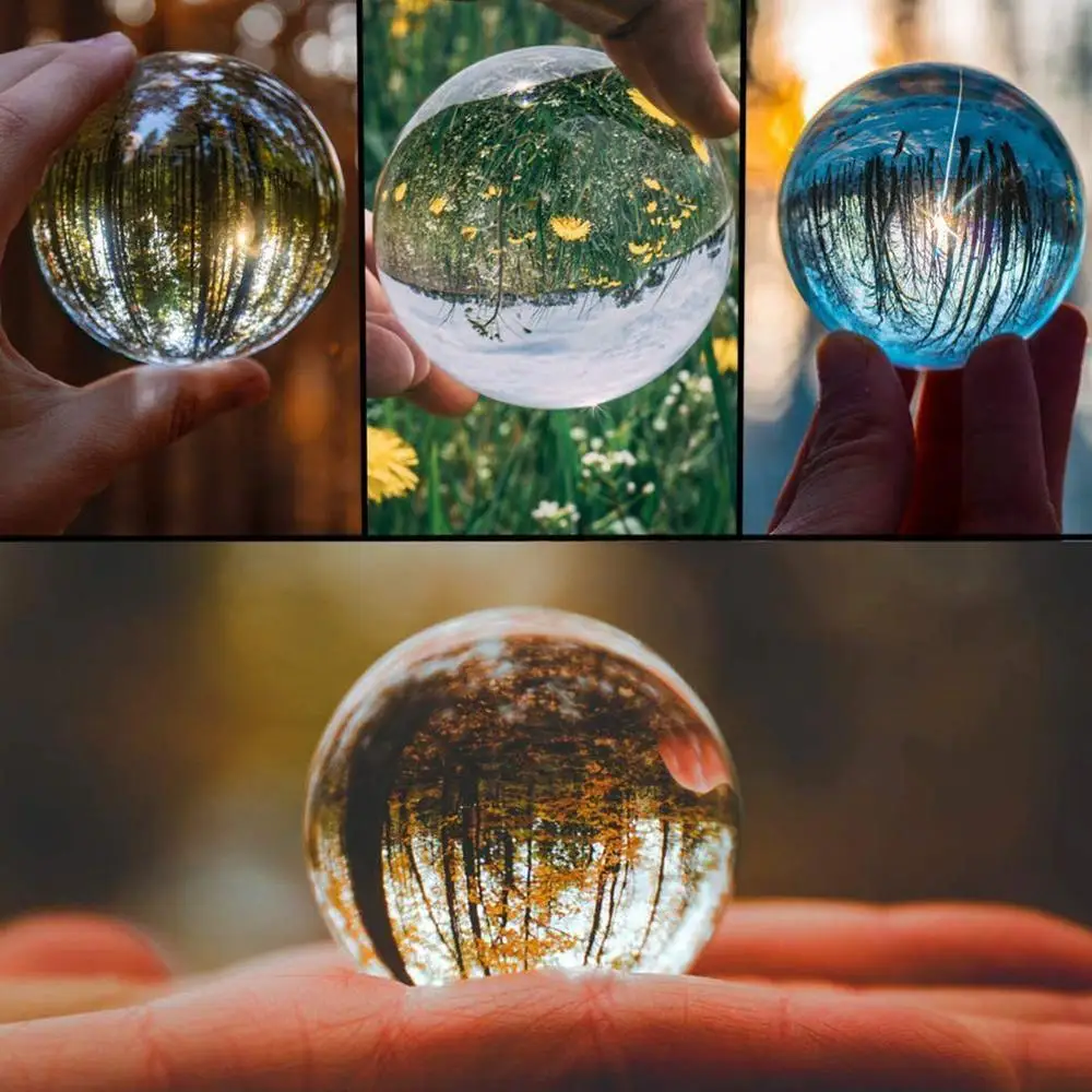 

Photography Glass Crystal Ball 40/50mm Sphere Photography Props Round Decor Lens Ball Artificial Clear Gift Photo Shooting R8C8