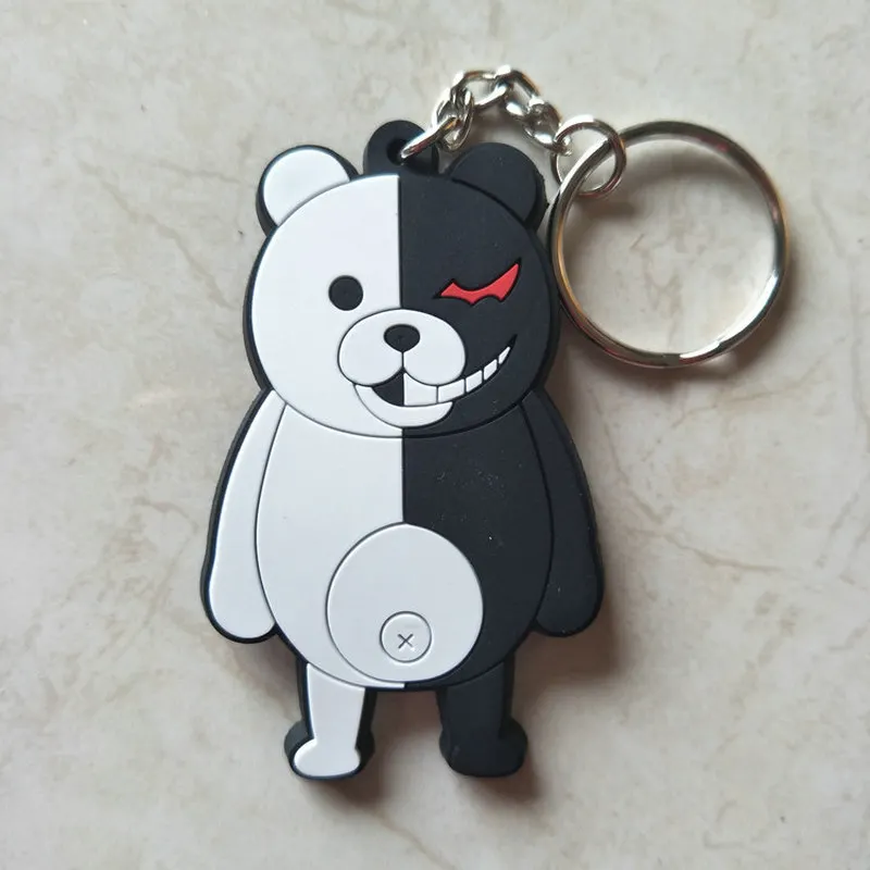 Японский мультфильм Danganronpa ПВХ брелок джунко эношима monokuma модная Веселая кулон breloczek сделать kluczy кольца для ключей подарок детям игрушки