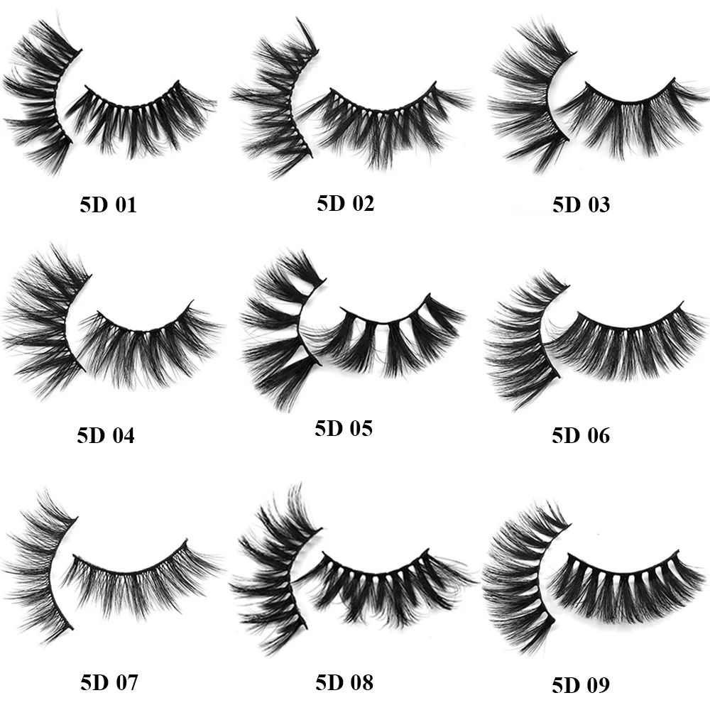 

NEW 5 pairs 100% Real Mink Eyelashes 3D Natural False Eyelashes Mink Lashes Soft Eyelash Extension Makeup Kit Cilios