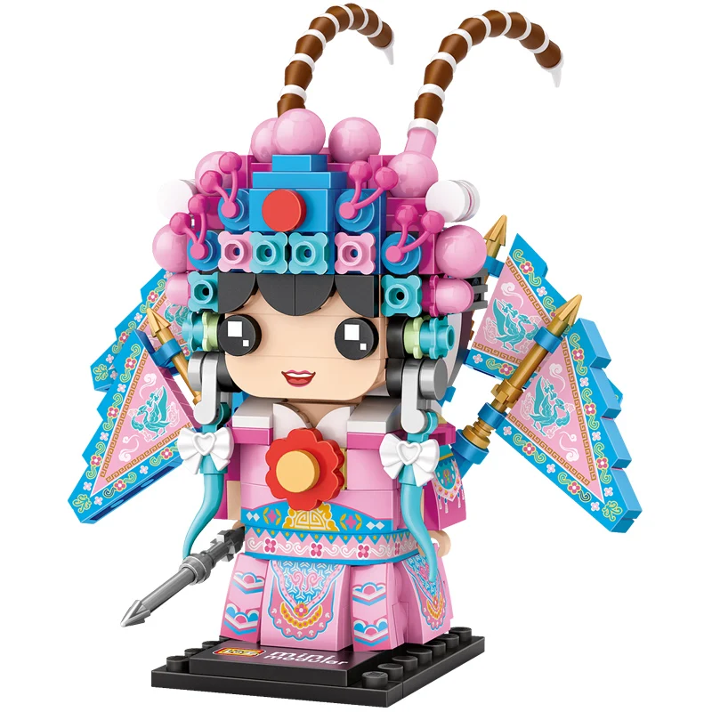 Конструктор для детей Лоз мини-блоки голов Пекинской оперы национальная