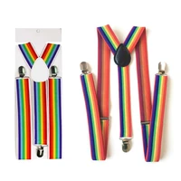 children rainbow strap clip colorful striped baby suspenders belt boys and girls fashion straps anti drop belts buckle