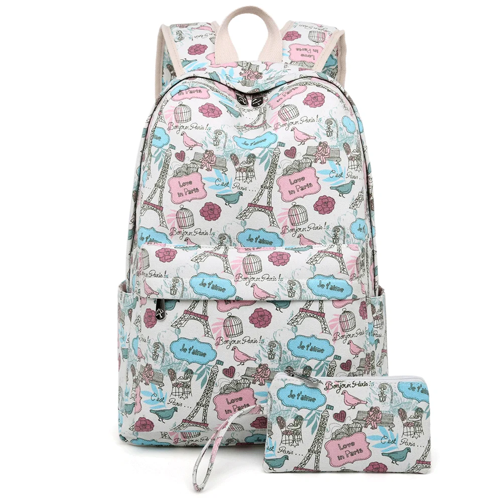 Водонепроницаемый рюкзак для девочек вместительные холщовые школьные портфели