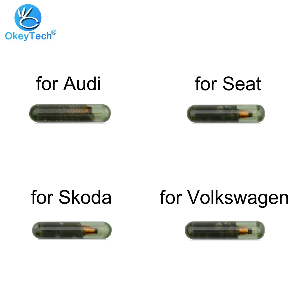 OkeyTech 1 шт. ID48 стеклянный транспондер Автомобильный ключ чип для Audi Seat Skoda Volkswagen