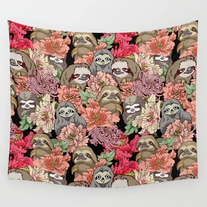 

Because Sloths Animal Tapestry Wall Hanging Hippie Witchcraft Decoration Room Home Decor Tapestry Wall Blanket