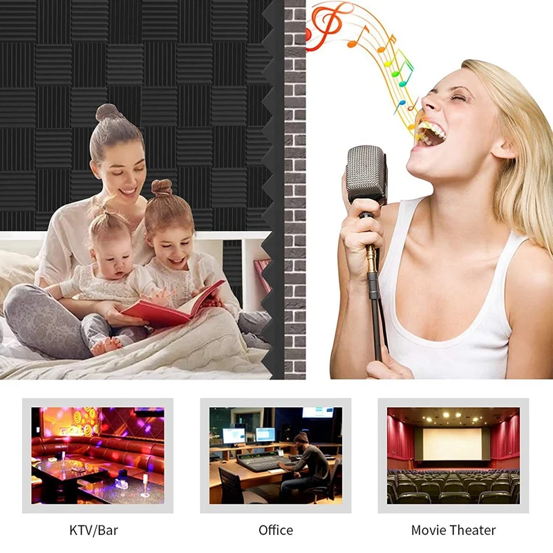 Звукоизоляционные пенопластовые панели на танкетке 24 Пакет Акустические 1x12x12