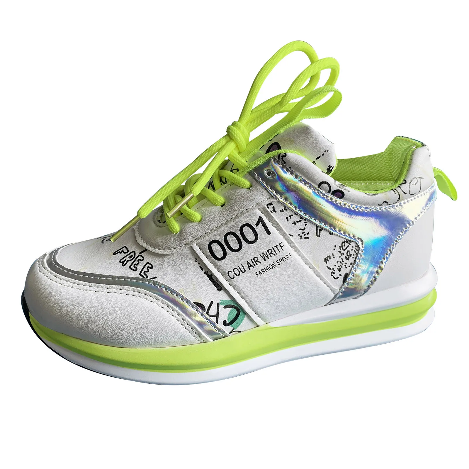 

Women's Shoes Sneakers Fashion Platform Front Lace-up Large Candy Color Low Top Casual Sports Running Sneakers Zapatillas #40