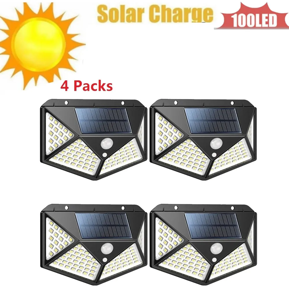 

100LED Outdoor Separable Light for Garden Security Waterproof Wireless Wall Lamp 4 sided 270°lighting scope Wireless Waterproof