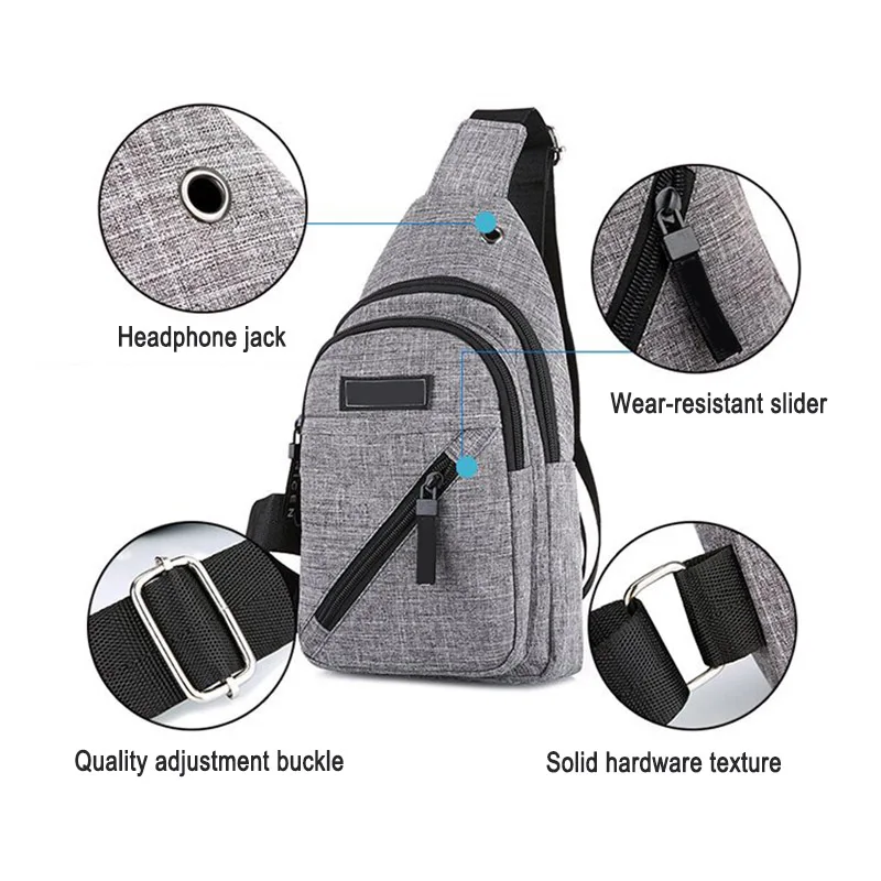 

Fashion Men Chest Messenger Sling Bag Casual Anti-Theft Crossbody Shoulder Bags Male Sling Bag Bandolera Hombre
