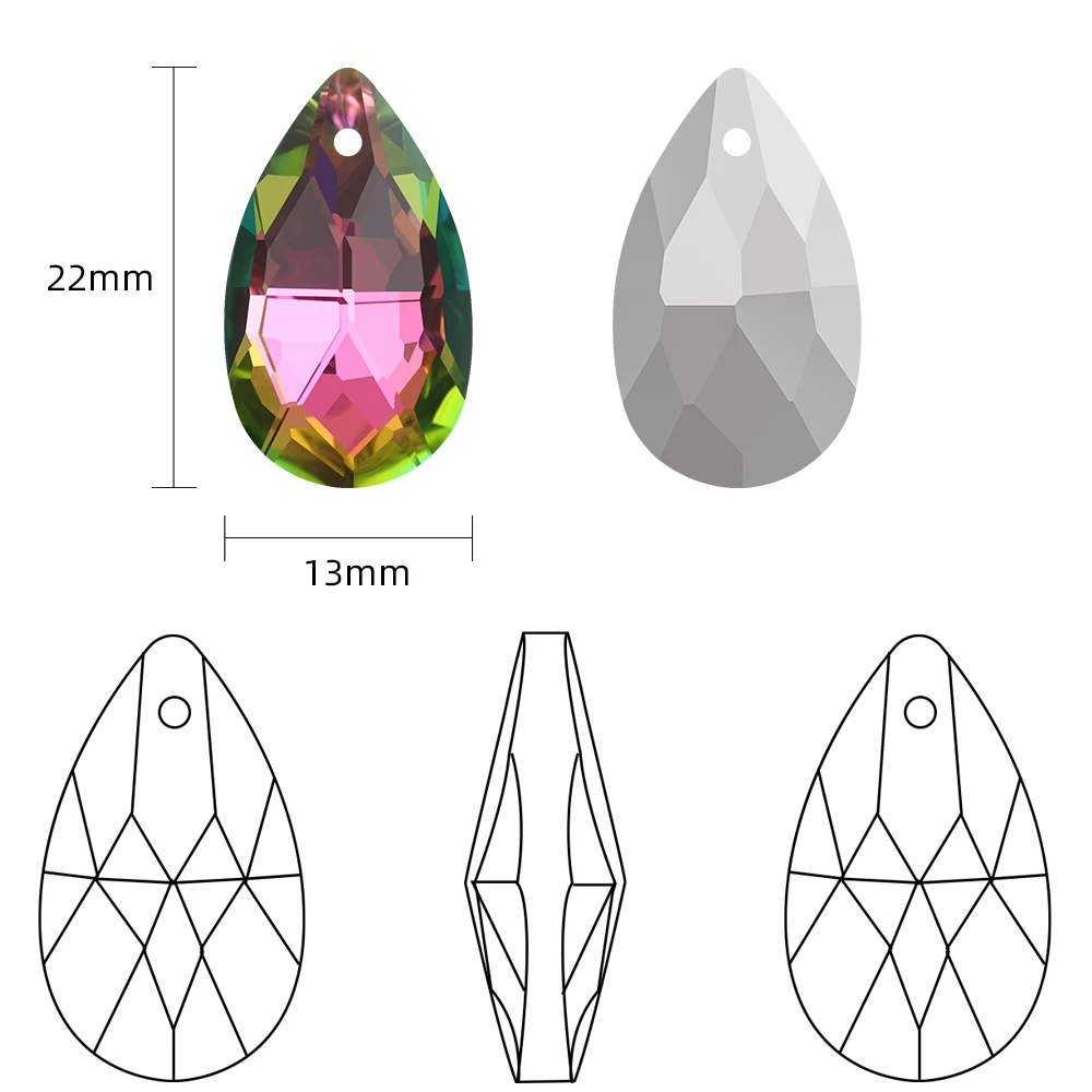 20 шт. стеклянные бусины-подвески для ювелирных изделий 13 х22 мм | Украшения и