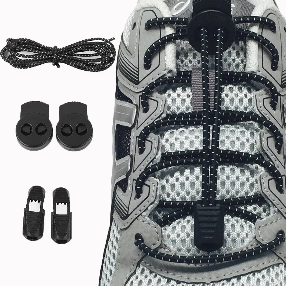 1 пара эластичные весенние шнурки с пряжкой резиновые для бега взрослых не нужно