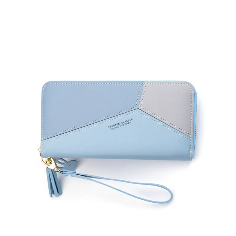 

Geometric Women Clutch Pink Wallets Phone Pocket Purse Card Holder Patchwork Women Long Wallet Lady Fashion leather Coin Burse