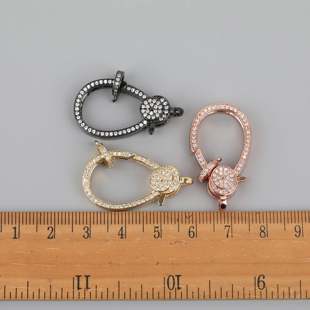 

5Pcs/Lot 18X32mm Ziron Water Drop Bracelet Carabiner Clasps ,Open Lock Clasps Inlay CZ Beads Charms For Fashion Jewelry Making
