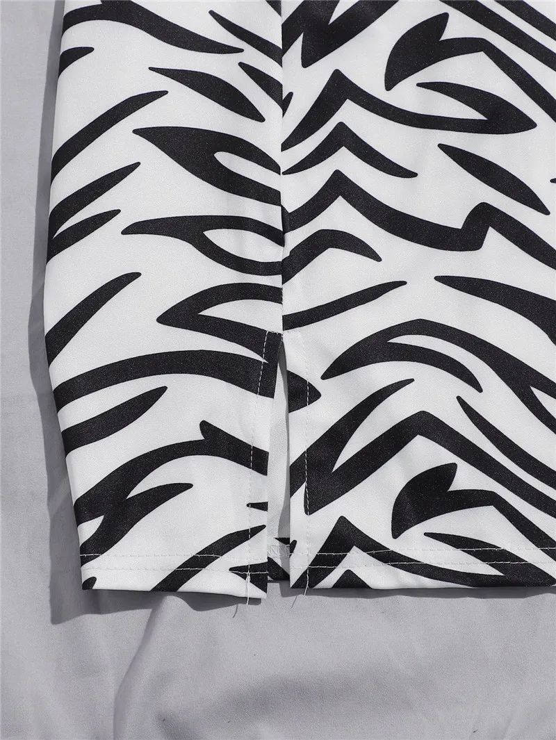 

Women Dress Zebra-stripe Split Stylish Sleeveless Dresses for Ladies Female elegant sexy club outfit bodycon Fashion sling dress