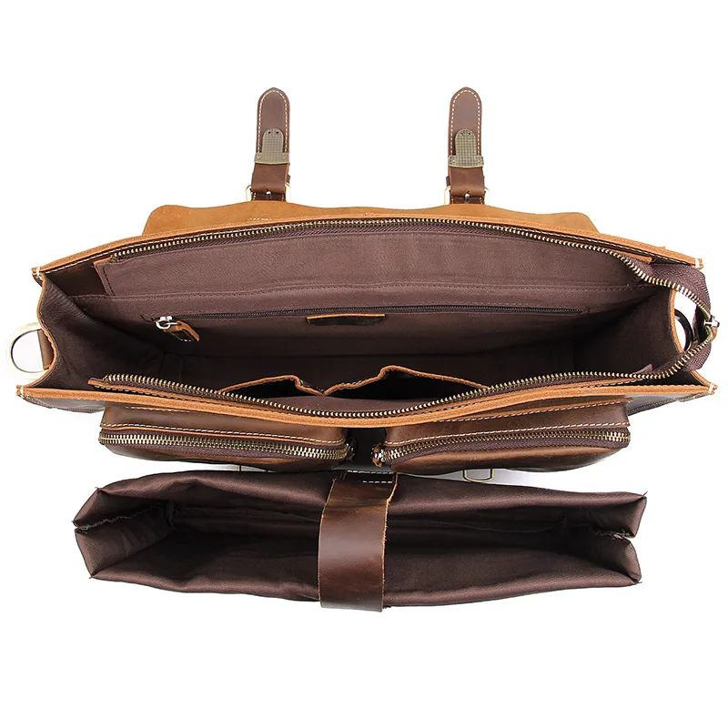 Кожаный портфель Crazy Horse для мужчин кожаные деловые портфели из зернистой кожи