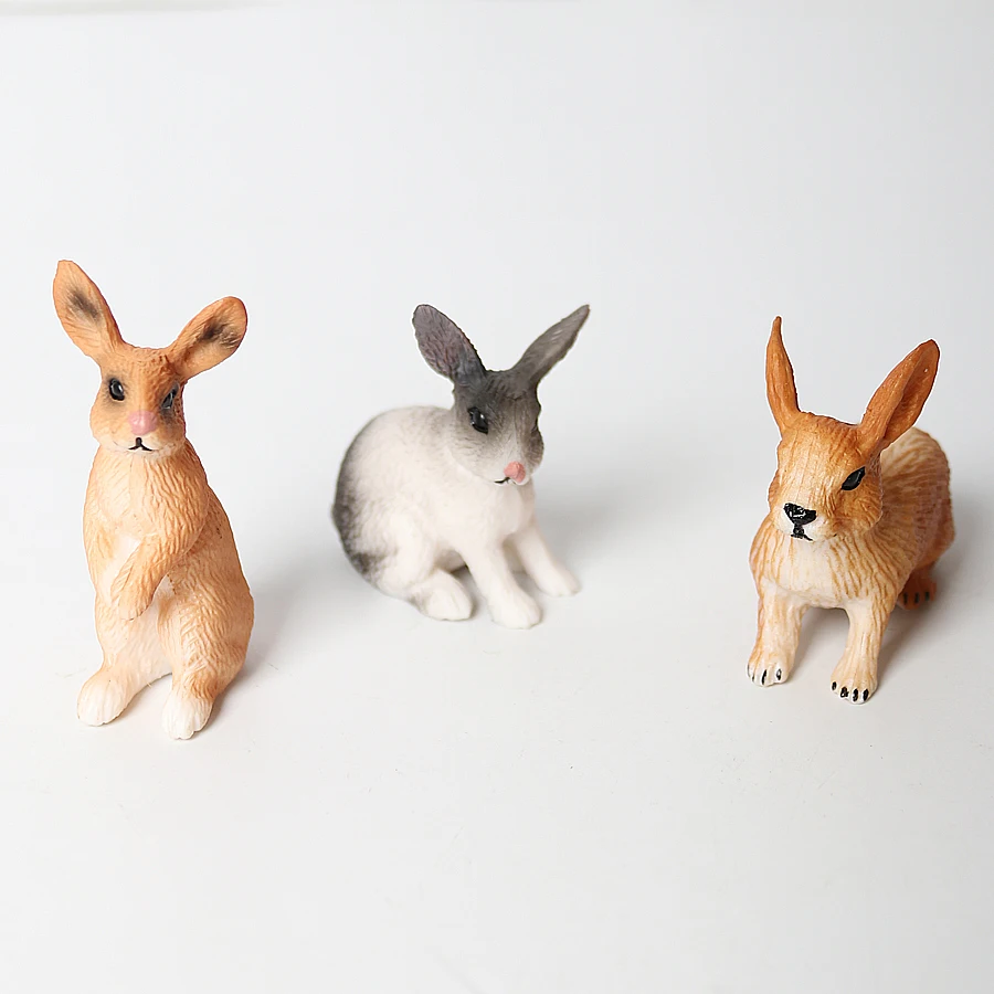 Simulation Farm Animal Rabbit Model Figure Family playset Figurine Home Decor Fairy Garden Decoration Modern Statue |