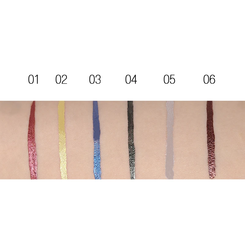 

6 Colors Glitter Liquid Metallic Eyeliner Pen Waterproof Shimmer Quick-dry Eye Pencil Makeup Long Lasting Eye Liner