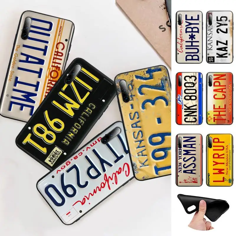 

Retro License Plate Number Black Matte Cell Phone Cover Case For Xiaomi Mi 6 A2 8 10 Lite 9 Se 9t Pro A1 Note 10 Lite