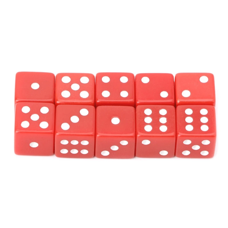 

10pcs 15mm Multicolor Acrylic Cube Dice Beads Six Sides Portable Table Games Toy 62KF