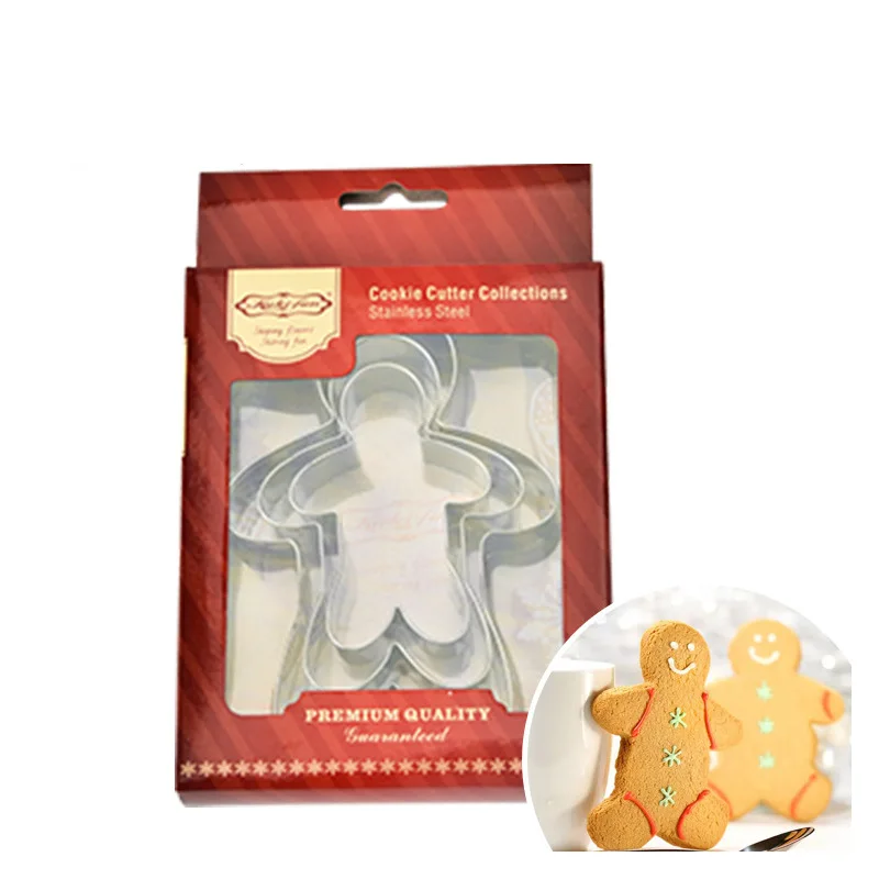 

Stainless Steel Gingerbread Man Cookie Mold Cookie Mousse Pastry Cutter Cake Decorating Maker Tool Kitchen Gadgets Accessories
