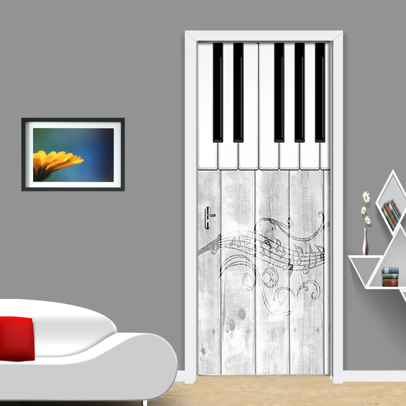 Настенные наклейки своими руками креативный ПВХ обои &quotПианино&quot дверь