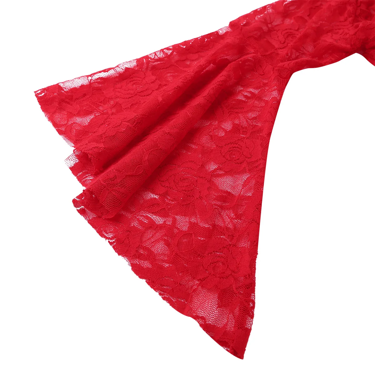 Пикантные женские топы одежда длинный расклешенный рукав Цветочная кружевная