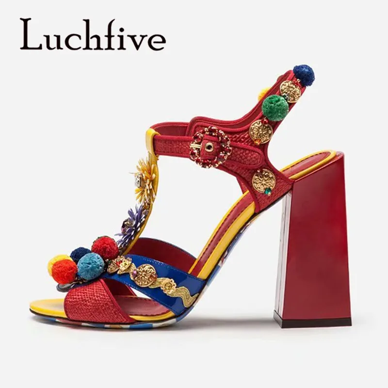 Сандалии женские с т образным ремешком флоковые босоножки принтом маргариток