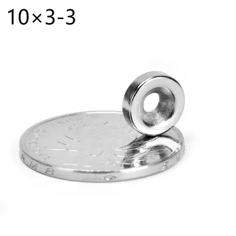 10 шт./партия 10x3 дисковый магнит (кодовый номер: 10x3) с отверстием N35 D потайные постоянные магниты для динамика
