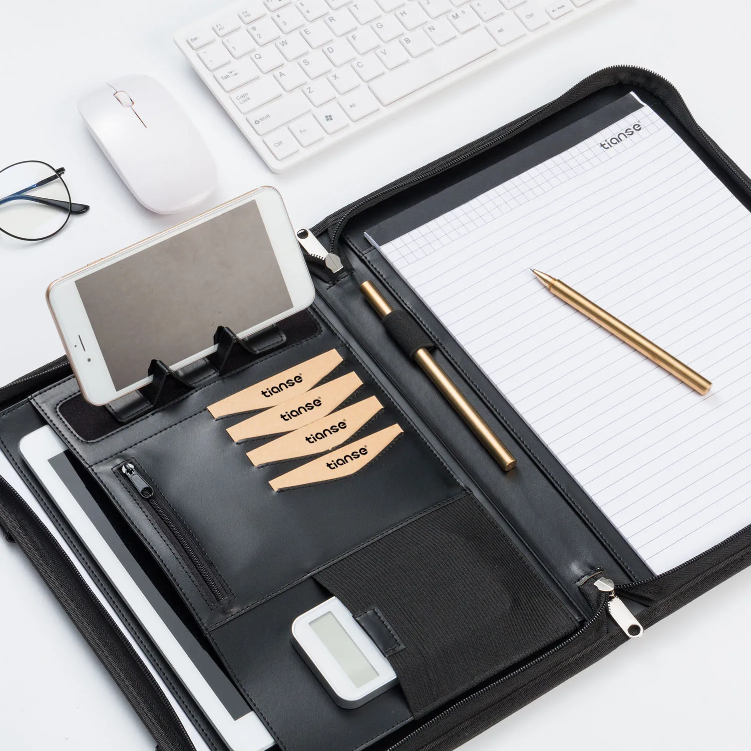 TIANSE A4 из искусственной кожи папка с калькулятором офисный органайзер для