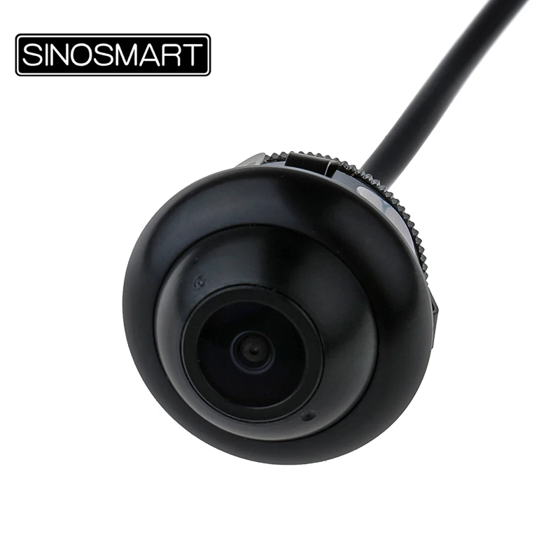 SINOSMART 360 Degrees Rotating Parking Reversing Backup Mirror Rear Front Side Camera with Adjustable Lens Aluminum Alloy