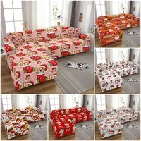 christmas theme couch cover l shape sofa covers for living room cartoon pattern stretch corner sofa cover chaise longue 1 4 seat