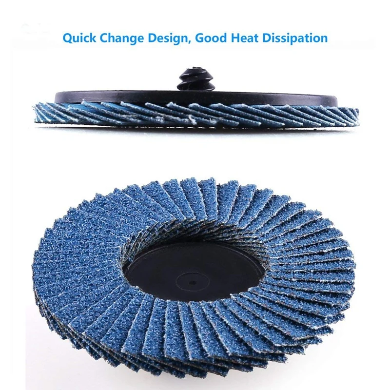 

HOT 30PCS Flap Disc 2 Inch Zirconia Flat Flap Disc Roloc Roll Lock Grinding Sanding Sandpaper Wheels 40/60/80 Grits