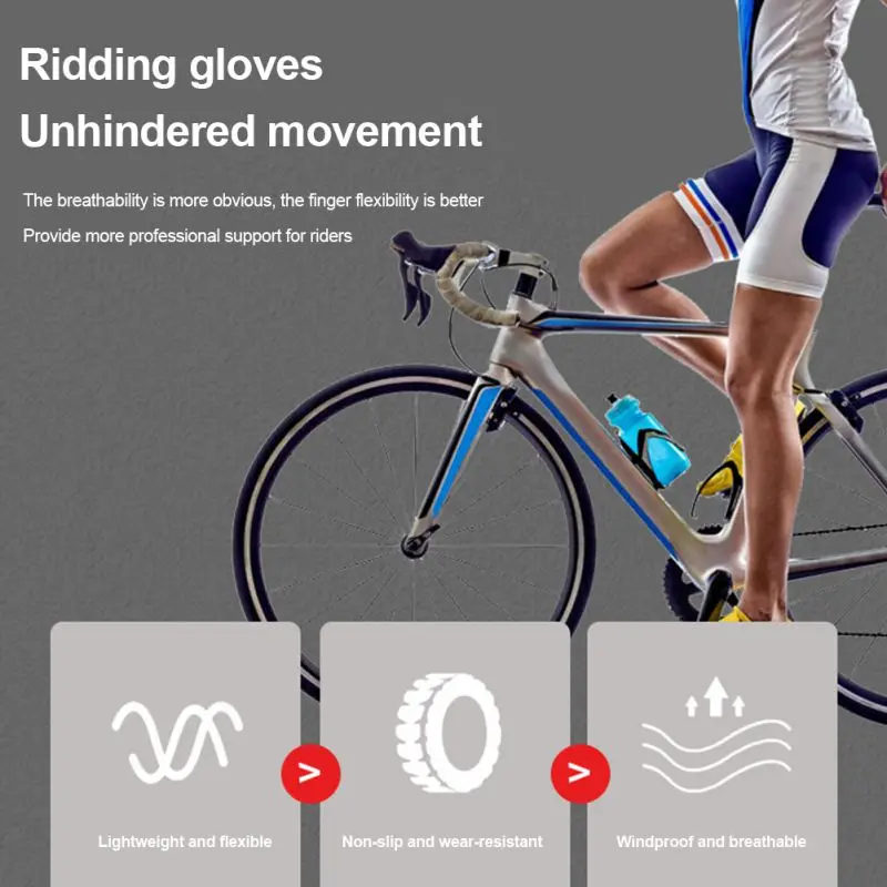 

1 pair Bicycle Gloves Two Finger Sunscreen Non-slip Touch Screen Sports Bike Cycling Gloves