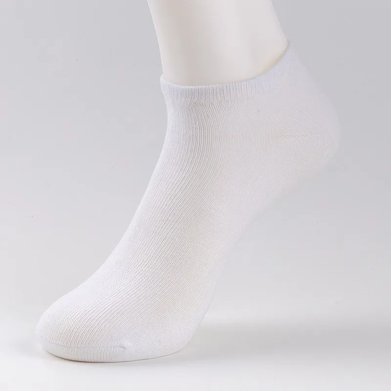 

1/5 Pairs Men Socks Breathable Sports Socks Solid Color Boat Socks Comfortable Cotton Ankle Socks White Black
