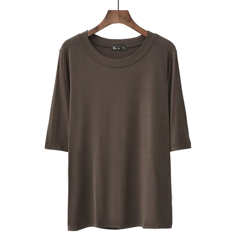 Базовая стильная повседневная одежда для женщин женская футболка однотонные