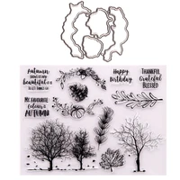 happy birthday autumn treestransparent clear silicone stamp and cutting dies set for diy scrapbookingphoto album decorative