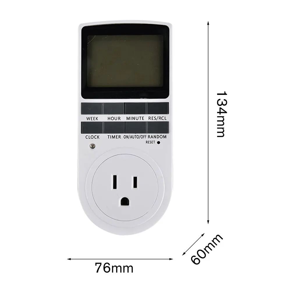 

Mini Digital LCD 230V 16A Timer Switch Socket Outlet Plug-in Time Control for Kitchen Electric Appliance EU Plug with Colock