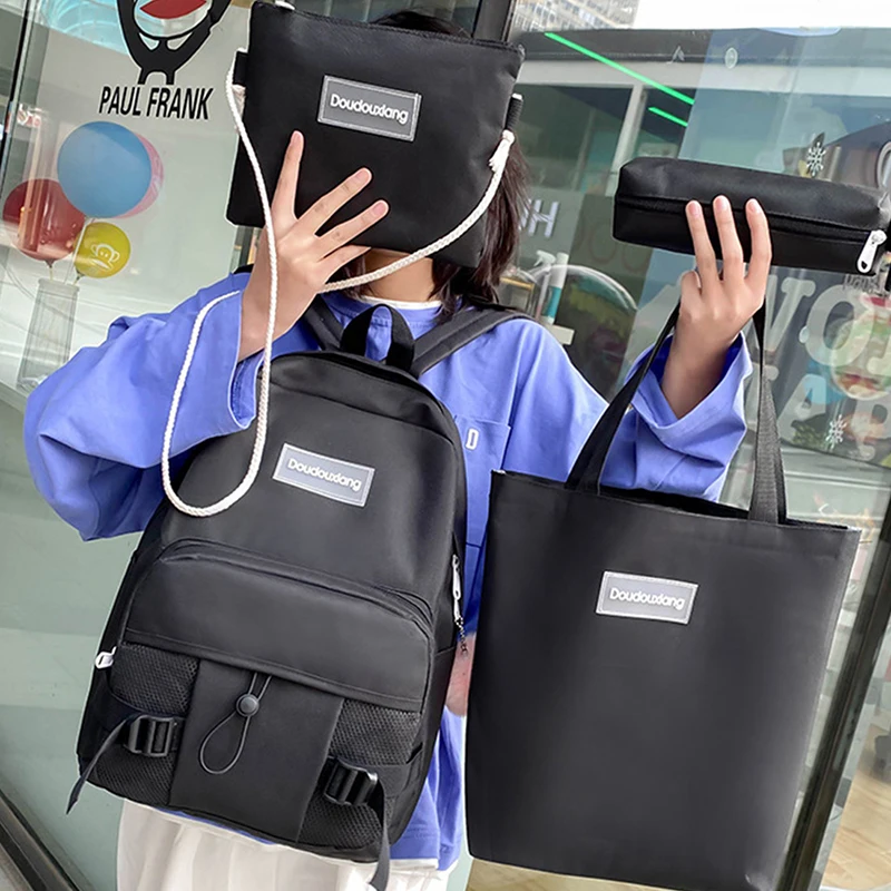 4 шт./компл. женские школьные рюкзаки из ткани Оксфорд водонепроницаемая школьная