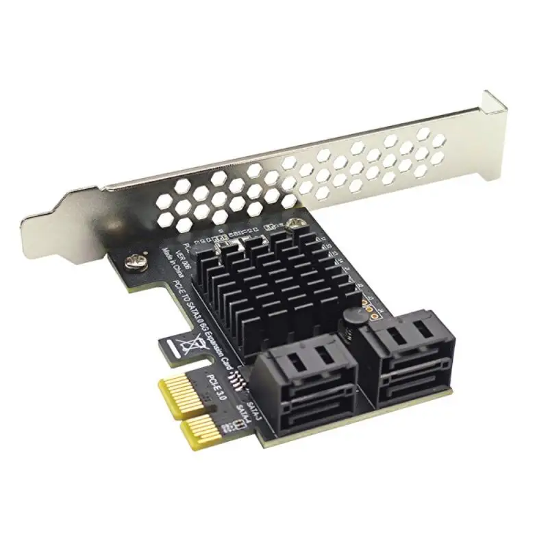 

Адаптер SATA PCI-E с 4 портами SATA 3,0 на PCIe X1 X16, плата расширения SATA PCI-e PCI Express, преобразователь ASMedia ASM1064