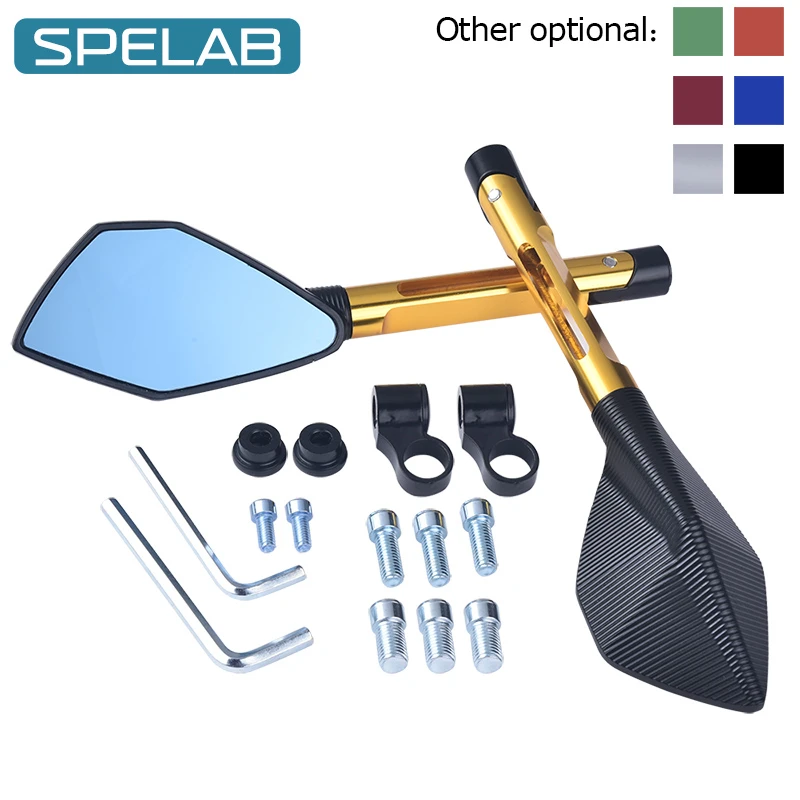 SPELAB 2 шт. универсальное мотоциклетное зеркало заднего вида с ЧПУ алюминиевые