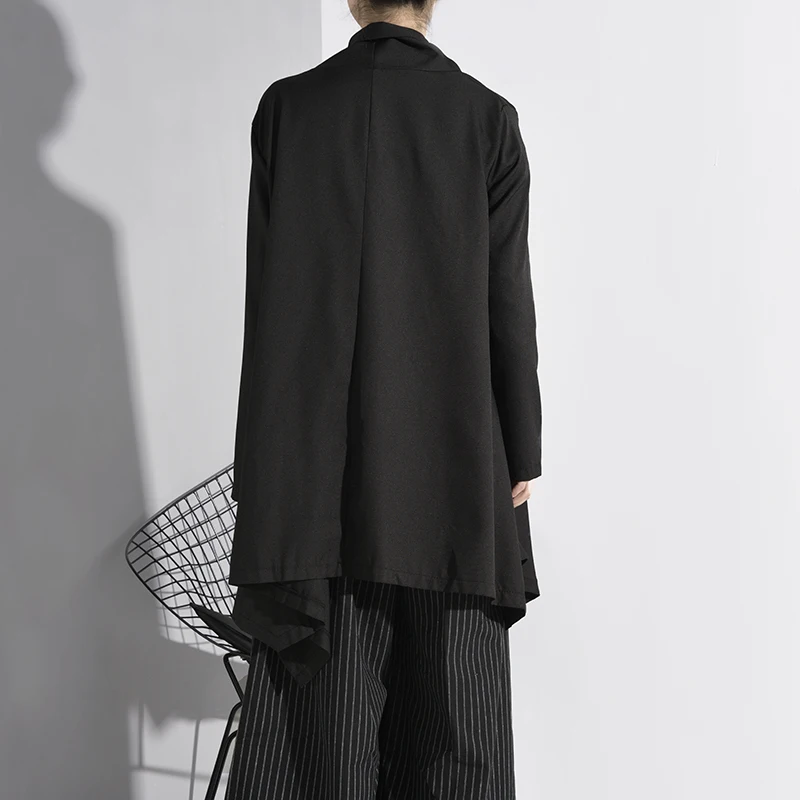 Тренчкот LANMREM женский однотонный асимметричный свободная однобортная ветровка с