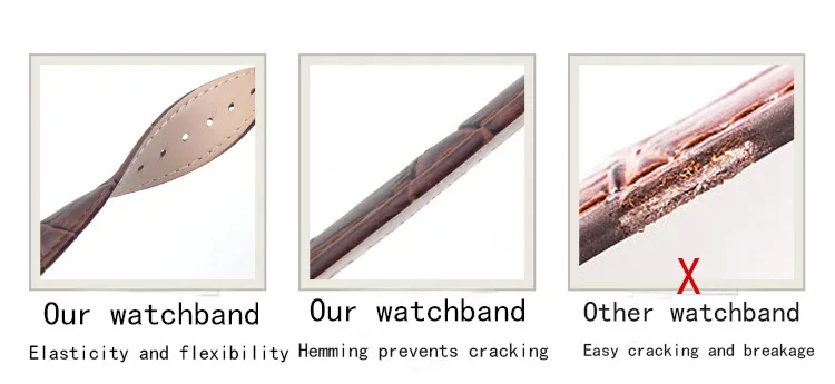 Черный коричневый деловой Повседневный Кожаный ремешок для часов с застежкой