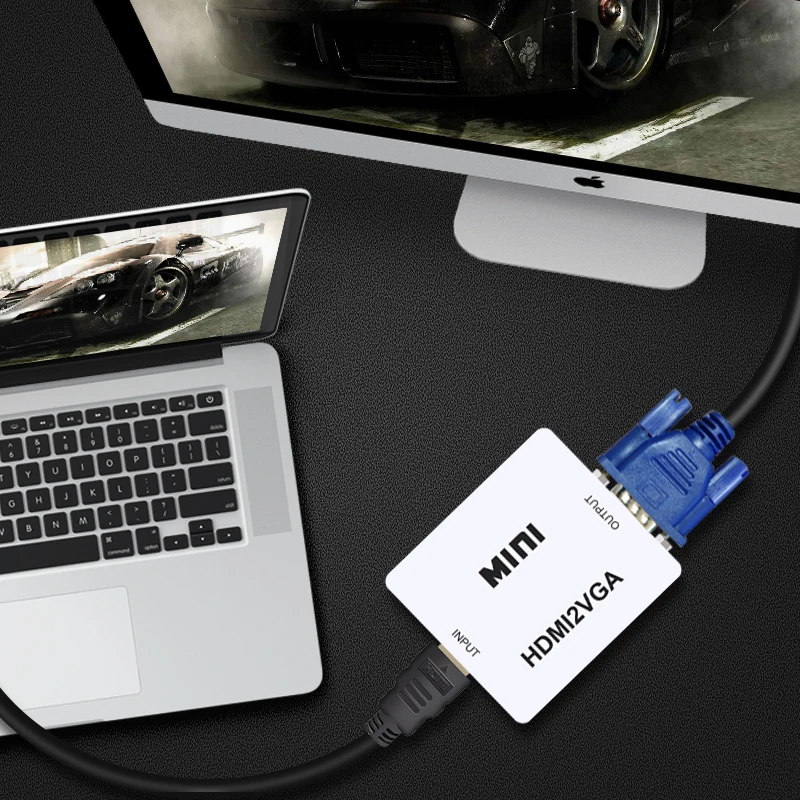 Original HD 1080P MINI HDMI to VGA Converter With Audio Video Box Adapter For Xbox360 PC DVD PS3 | Электроника